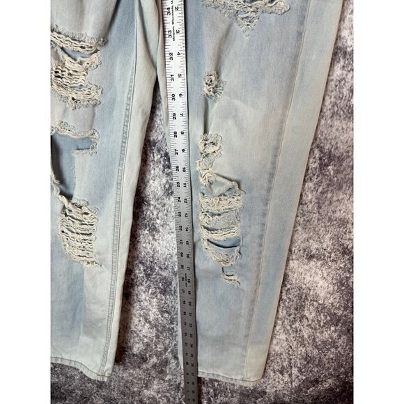 Sincerely Jules Jeans womens 1 / 25 Blue Deconstructed Straight High Rise Retro - Picture 6 of 11